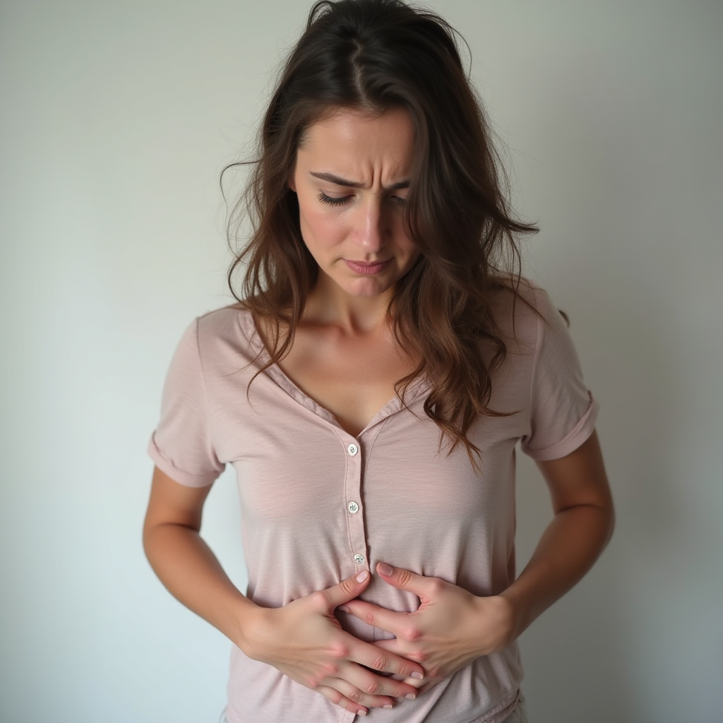 Herbal Teas for Digestive Inflammation 1 A woman holding her stomach with digestive inflammation
